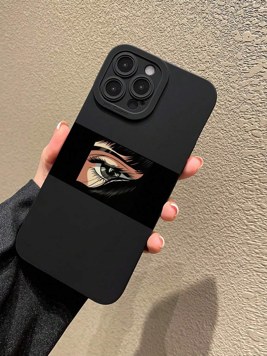 1入組日式動漫眼睛紋路TPU防震軟殼手機殼,適用於 iPhone - 彩色 - 查看 1