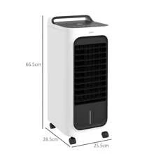 HOMCOM 26" Portable Air Cooler, 3-In-1 Mobile Cooling Fan Humidifier Air Conditioner Unit With 5L Water Tank, Oscillation, 3 Speeds, 3 Modes, Remote Control, 7H Timer, For Home Office