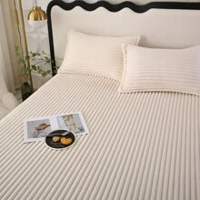 1 st. Tjock Flanell Anpassat lakan Mjukt & Bekvämt Sängkläder För Sovrum - Vit - Visa 3