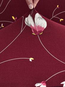 1 pieza de cubierta de sofá elástica con cobertura completa, tela de fibra de poliéster de estilo moderno, lavable a máquina, a prueba de polvo y de manchas, universal para las cuatro estaciones. - Burdeos - Ver 5