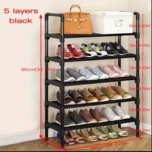 Black Metal Indoor Shoe Rack, 2-5 Layers, Suitable For Various Room Types, Easy To Install - Black - View 3