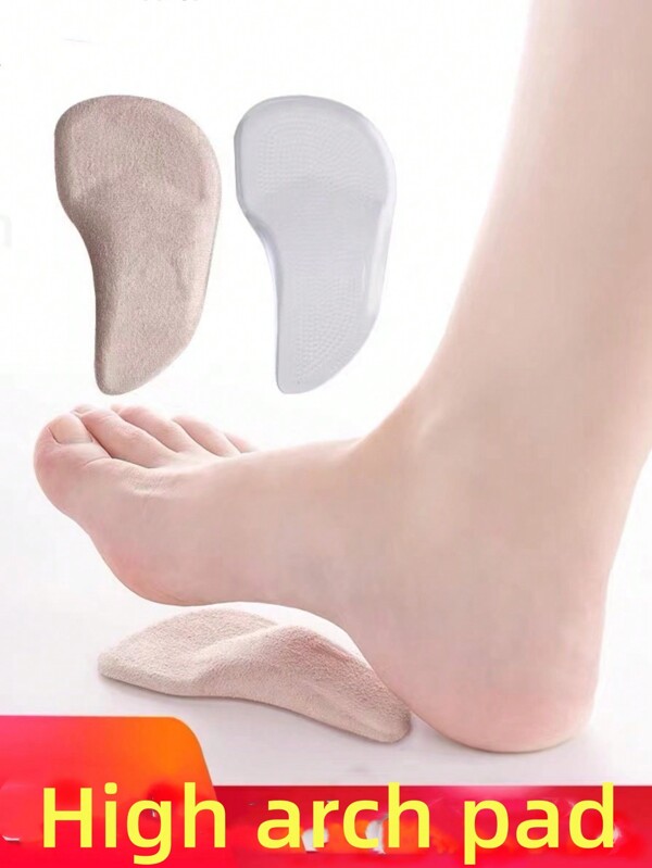 1pair Insoles, Suitable For High Heels And Flat Shoes, With Heel Pad And Forefoot Half Pad