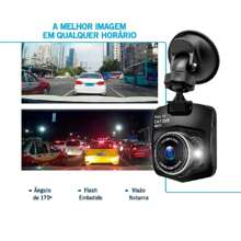 Camera Veicular Automotiva Filmadora Frontal Noturna Full HD 1080p 30Fps Tela LCD 2,5' Polegadas DVR Carro - Preto - Visão 7