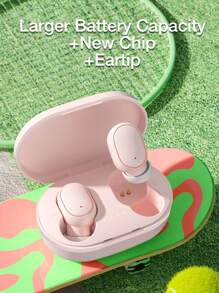 [升級版]GENAI迷你真無線入耳輕量級耳機，內置麥克風，防水，沉浸式高品質音效，長距離連接耳機和充電盒 - 粉色 - 查看 6