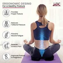 1-Pack Office Chair Seat Cushion - Lux Decor Gel Memory Foam – Cooling, Breathable Support For Tailbone, Back & Sciatica Relief, Car Seat Cushion For Driving & Gaming – Versatile Use, Travel-Friendly – Back To School, Graduation Gifts, Valentine's Day Self-Care Gift, Spring Office Refresh, Work From Home Essential, Ergonomic Design, Pressure Relief, Travel Friendly, Gaming Chair Accessory, Portable Cushion, Car Accessory, Posture Support, Lumbar Comfort, Daily Support, Home Office Setup, Desk Comfort - 黑色 - 查看 2