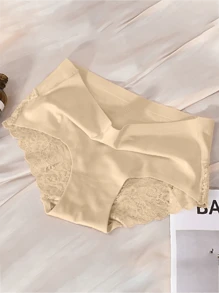 3 件装低腰无缝蕾丝抗菌性感超薄三角内裤女士内衣