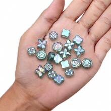 20 cái/gói Hạt thủy tinh Với Cỏ bốn lá & Thiết kế hoa hồng , , Mạ điện Màu sắc , DIY Làm đồ trang sức Chất liệu - Màu cỏ bốn lá hoa hồng - Xem 5