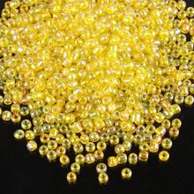 200pcs 4mm Glass Transparent Plated Colored Seed Beads Handmade Beaded DIY Jewelry Materials For Women's Bracelets, Necklaces, Earrings, Embroidery, Tassels, Clothing, Jewelry Making Accessories - 4mm - View 19