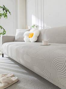 1 vỏ bọc ghế sofa vải nhung Jacquard họa tiết hình học, vỏ bọc ghế sofa co giãn vừa vặn kiểu đơn giản, thân thiện với vật nuôi, chống trượt, chống bụi bẩn, có thể giặt bằng máy, bảo vệ ghế sofa cho mọi mùa, tặng kèm 1 vỏ gối 45*45cm - Màu Xám nhạt - Xem 8