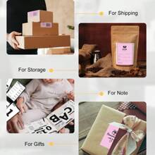 Cuộn nhãn dán 4x6 cho máy in nhãn nhiệt - Nhãn vận chuyển màu hồng 500 chiếc - Nhãn máy in nhiệt cấp thương mại dành cho vật tư doanh nghiệp nhỏ - Giấy in nhiệt 4x6 chống nước/chống dầu - Hồng - Xem 4