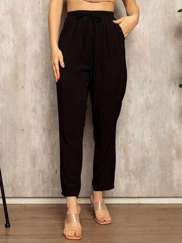 Memory Calça Lisa  Feminina  com bolsos de Viscose / Viscolinho