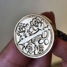 CYFUN DESIGN 1PC Feather/Wolf/Hummingbird/Moon/Fireworks/Swallow Wax Seal Brass Stamp Head NO Wooden Handle Vintage Brass Removable Seal Stamp For Wedding Party Invitations Envelopes Cards Gift Packing - Gold - View 7