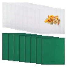 8 Pcs Silicone Dehydrator Sheets Fruit Trays With Edge And 10 Pcs Mesh Dehydrator Mats Non Stick Square Reusable Food Dehydrator Trays For Making Fruit Leather Dehydrated Eggs Vegetables - Nhiều màu - Xem 1