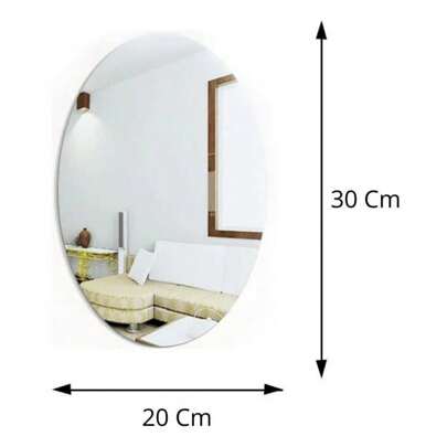 Espelho Autocolante Oval quadrados para  Parede 20x30 varios tamanhos Adesivo Para Quarto Sala ou Banheiro