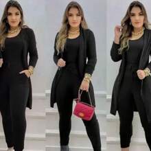 Plus Size Co-Ords - 黑色 - 查看 3