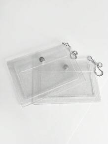 学生可爱卡片夹收纳盒女孩闪光激光轻便便携式卡片白领女性节日纪念日生日礼物配饰教师礼物透明学校用品教师礼物返校教师配件卡夹钱包名片夹信用卡夹身份证夹女士女士钱包迷你钱包钱包钱包卡片钱包 - 無色 - 查看 10