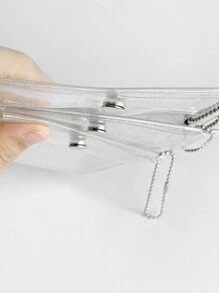 学生可爱卡片夹收纳盒女孩闪光激光轻便便携式卡片白领女性节日纪念日生日礼物配饰教师礼物透明学校用品教师礼物返校教师配件卡夹钱包名片夹信用卡夹身份证夹女士女士钱包迷你钱包钱包钱包卡片钱包 - 無色 - 查看 7