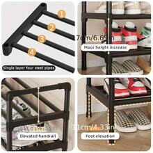Black Metal Indoor Shoe Rack, 2-5 Layers, Suitable For Various Room Types, Easy To Install - Black - View 6