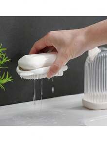 Có thể mang đi Hộp xà phòng Với Nắp , Bịt kín được , Không thấm nước , Chống rò rỉ , Cho du lịch , Làm Việc  Du lịch , Cắm trại , Nhà  Sử dụng - trắng - Xem 4