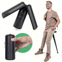 1pc 2-In-1 Portable Walking Stick And Seat - Quick-Fold Design, Compact And Lightweight For Travel, Durable Outdoor Companion - Black - View 6