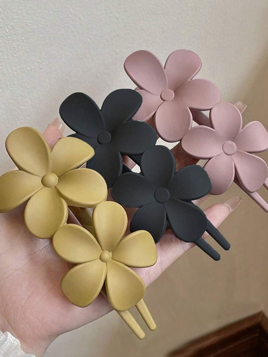 3件套女士亚克力花朵装饰发爪，打造优雅、精致、时尚的发髻，法式浪漫甜美头饰，适合日常佩戴，发夹、发卡、发夹、发卡、发饰，可用于学校、发卡、配饰、夏季、假期、旅行、节日、派对等场合。