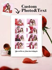 1個定制圖片牌匾,個性化情侣照片牌匾,定制情侣照片禮物,個性化帶文本和照片的家居裝飾,個性化文本亞克力牌匾,定制照片牌匾,個性化圖片框,個性化情侶亞克力牌匾,婚禮禮物,週年紀念禮物,新居入戶禮,給丈夫的禮物,給她的禮物 - Couple Style 1 (12x16cm) - 查看 1