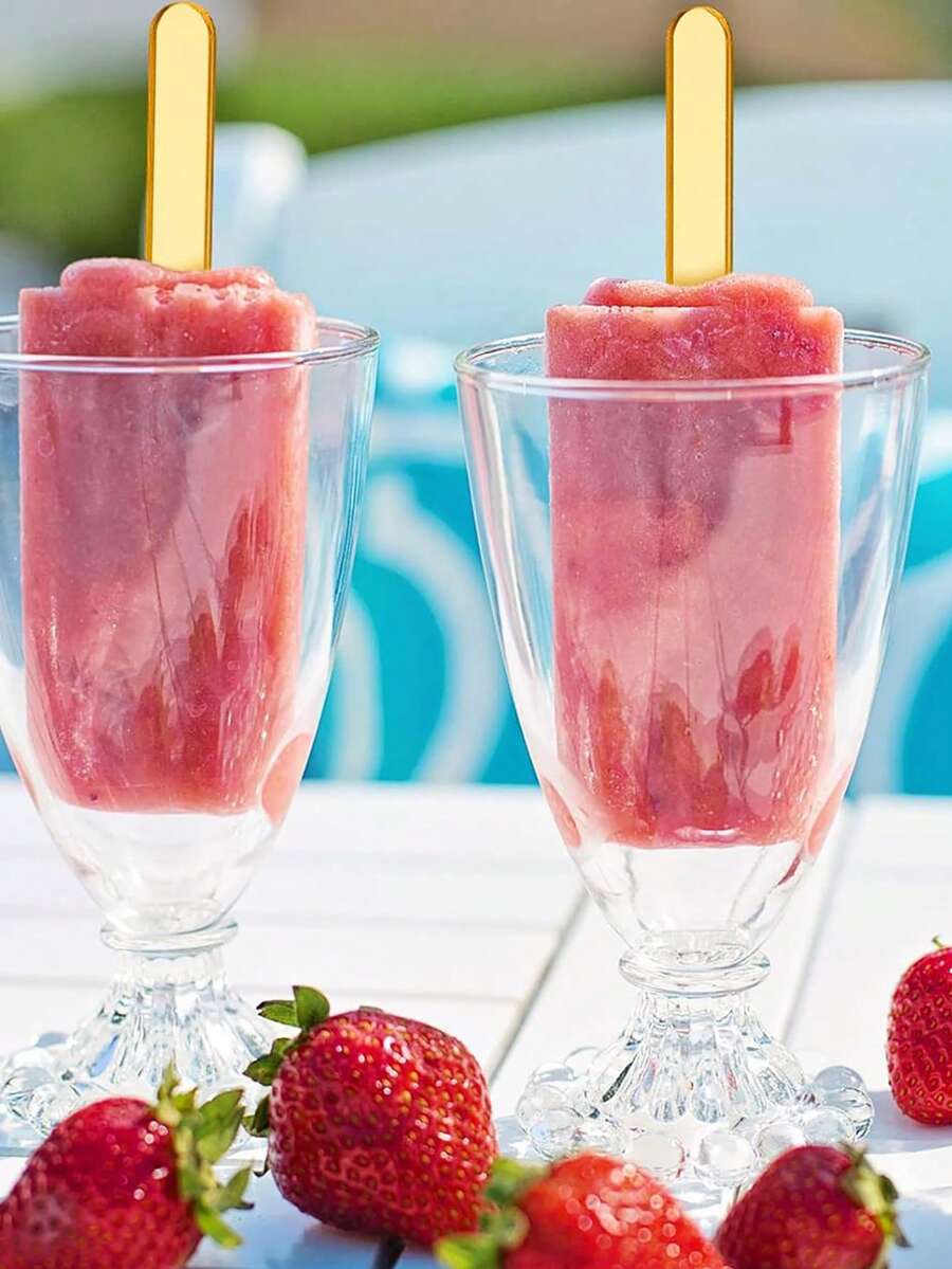 20pcs Gold Acrylic Popsicle Sticks, Reusable Ice Cream Sticks, DIY