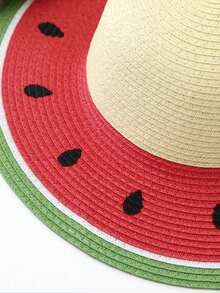 Mũ dưa hấu dành cho nữ, hoàn hảo để che nắng trên bãi biển hoặc trong kỳ nghỉ hè, có vành rộng và vành lớn, một chiếc mũ phổ biến trên mạng - Nhiều màu - Xem 5