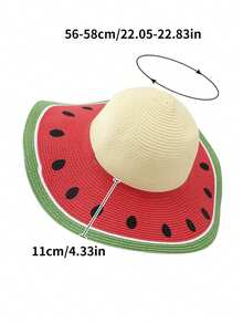 Mũ dưa hấu dành cho nữ, hoàn hảo để che nắng trên bãi biển hoặc trong kỳ nghỉ hè, có vành rộng và vành lớn, một chiếc mũ phổ biến trên mạng - Nhiều màu - Xem 6