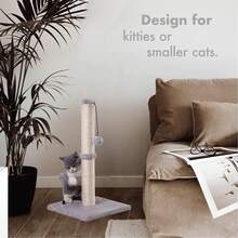 Bài cào cho mèo Thông tin cơ bản cao cấp Kitten Scratcher Sisal Bài cào có bóng treo 22" dành cho mèo con hoặc mèo nhỏ hơn (22 inch dành cho mèo con, màu xám) - Xám - Xem 5