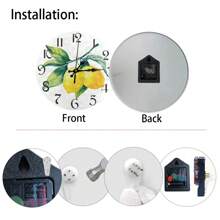 1/2 piezas Reloj de pared redondo de 5D hermoso y elegante, esfera resistente al agua y a los arañazos, reloj de mesa analógico de cuarzo silencioso, Limón+Manzana Limón+Limón. Perfecto para el hogar, la oficina, la escuela y la decoración del hogar