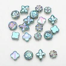 20 cái/gói Hạt thủy tinh Với Cỏ bốn lá & Thiết kế hoa hồng , , Mạ điện Màu sắc , DIY Làm đồ trang sức Chất liệu - Màu cỏ bốn lá hoa hồng - Xem 12