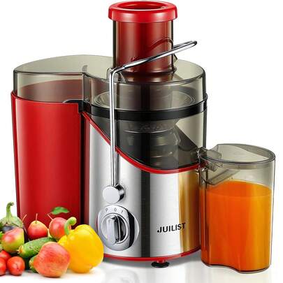 JUILIST Juicer Machines, Centrifugal Juicers Whole Vegetables And Fruit With 3-Inch Mouth Food Chute, 400W Motor With 3-Speed Setting, Brush For Easy