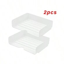 A4 Trắng Tài liệu Hộp trữ , Bàn làm việc Có thể xếp chồng lên nhau Đa cấp Giá đỡ tệp , Bàn Hộp đựng - trắng - Xem 11