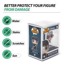 Mroco 25個套裝保護盒適用於 Funko - 4" 英寸 Pop Vinyl Figures, 0.38mm 水晶清晰保護套 , 塑料保護盒 ,重型展示盒,配有保護膜和鎖定式扣 - 透明 - 查看 3