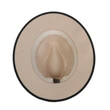 1入女性PU皮帶扣綜色毛呢斗笠巴拿馬帽牛仔帽遮陽帽，寬邊針織經典1920年代盛放時期的大西洋花紋服裝爵士帽下垂造型舞臺攝影道具旅行帽。牛仔帽女牛仔帽 - 多色 - 查看 5