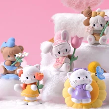 Miniso Flower Series Blind Box Figure Random Style Cute Romantic Gifts Decorative Ornaments,Kirby,Snoopy Collection,Kawaii Figures - Pink - View 3