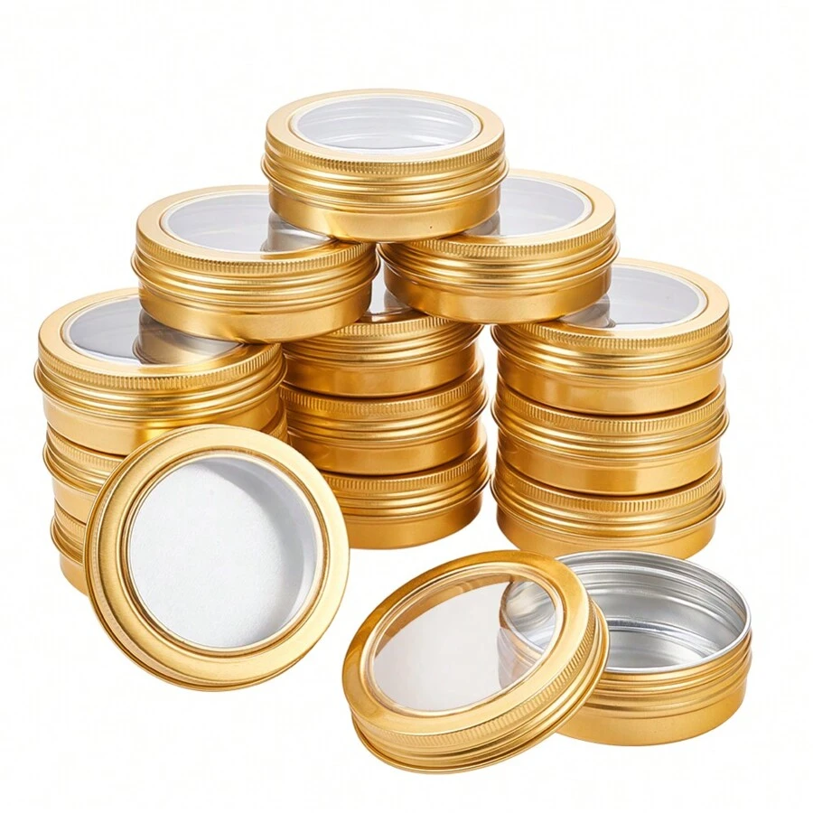 BENECREAT 5 Oz Tin Cans With Screw Lids - 10 Pack Aluminum Containers