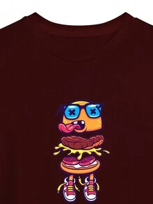 Men T-Shirts - 酒紅色 - 查看 2