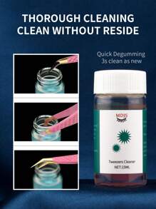 1 Bottle Of Eyelash Extension Cleaner Kit With Liquid Glue Remover & Sponge Balls - Professional Tweezers Cleaning Tool For Lash Adhesive Removal, Gentle Non-Irritating Formula With 2 Reusable Applicators, Salon & Home Use Lash Technician Essentials (Sponge Colors Random) - Clear - View 12