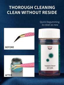 1 Bottle Of Eyelash Extension Cleaner Kit With Liquid Glue Remover & Sponge Balls - Professional Tweezers Cleaning Tool For Lash Adhesive Removal, Gentle Non-Irritating Formula With 2 Reusable Applicators, Salon & Home Use Lash Technician Essentials (Sponge Colors Random) - Clear - View 5