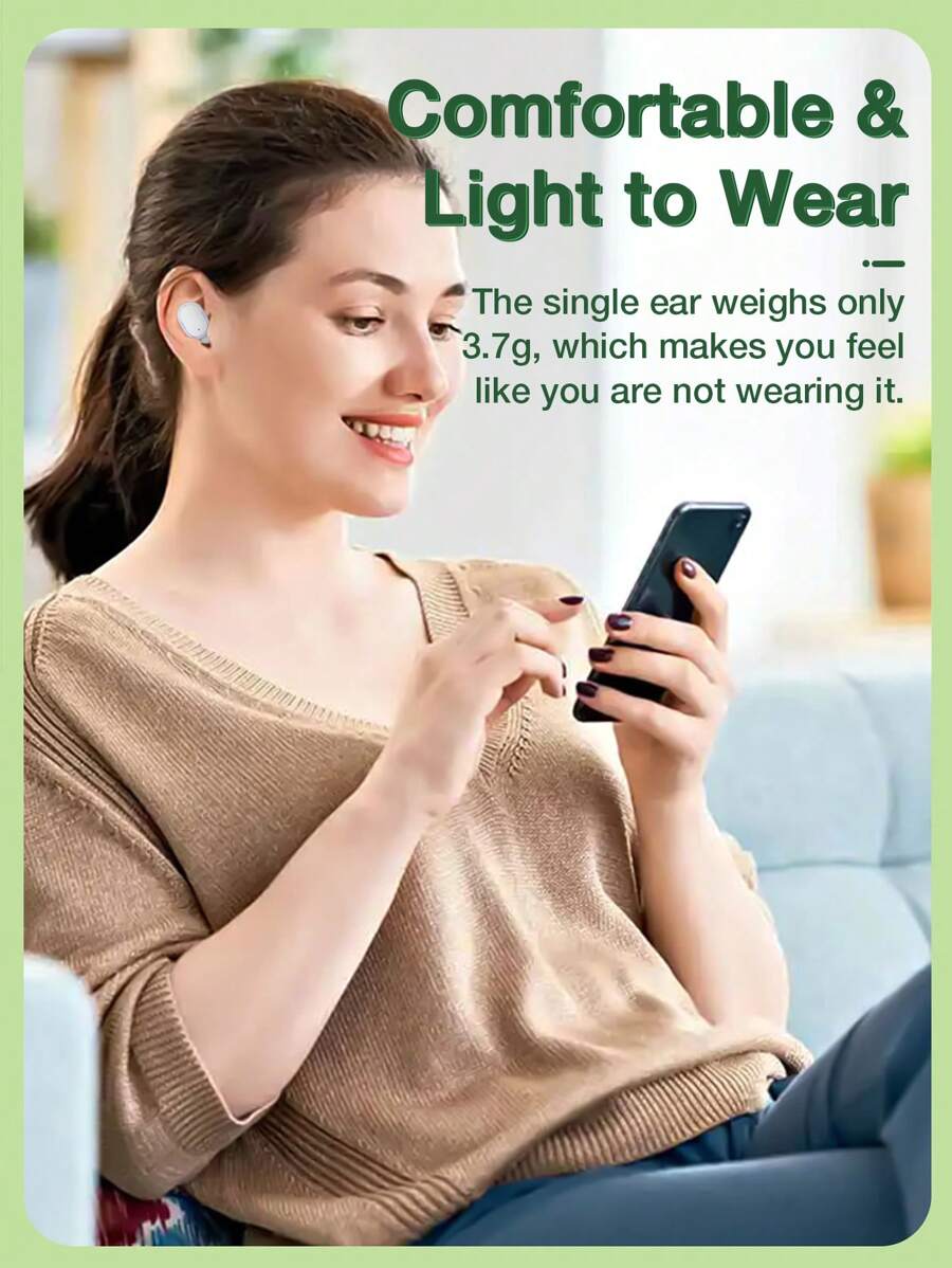 GENAI [Upgraded Version]GENAI Mini Wireless Earbuds In Ear LightWeight Headphones, BuiltIn