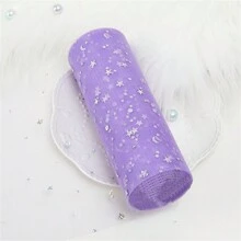 10 Yards Stern Mond Laser Pailletten Tüllrolle weiches Tüllband für Partydekoration DIY Handwerk Tutu Rock Zubehör Hochzeitshintergrund Bühnendekoration Nähen Mesh