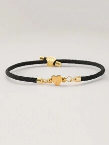 1pc Novo Clássico A-Z Coração Letra Inicial Pulseira Mulheres Simples Ajustável Colorido Corda Pulseira Para Mulheres Jóias Presente Dia dos Namorados