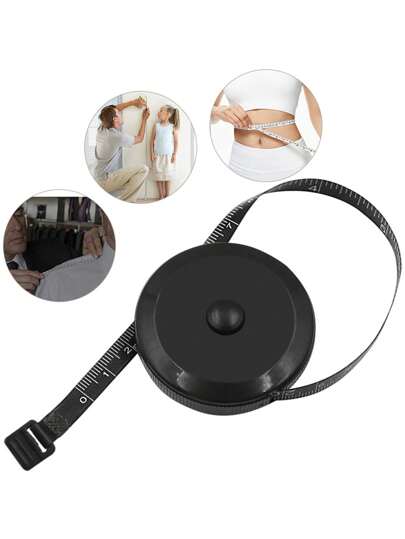Cinta Métrica Doble Cara Retráctil Automática De Plástico Abs Suave Negro Y Blanco De 150 Cm / 60 Pulgadas, Cinta Métrica Circular, Herramientas De Costura, Herramientas De Medición, Cinta De Regalo, Dispositivos De Medición, Cinta De Medir Ropa