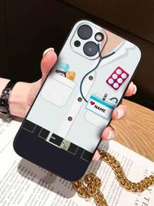 1 Pieza Funda de teléfono con diseño de uniforme médico personalizado con nombre, Funda de iPhone personalizada para enfermera, Funda de teléfono médico/de enfermería, Compatible con serie iPhone Pro/Pro Max/X/XR/XS/XS Mini/Max, Funda de iPhone de TPU, Regalo significativo para médico, Regalo del Día de la Enfermera, Adecuado para amigos, Ideal para San Valentín, cumpleaños y aniversarios
