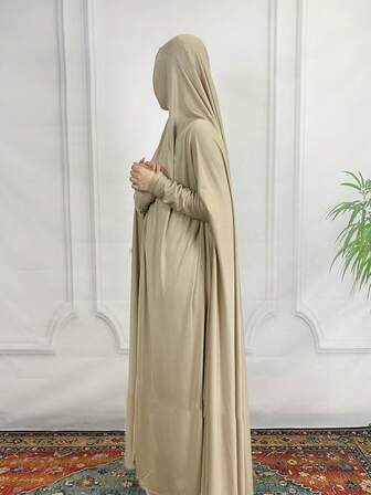 1 Set Of Solid Color Breathable Fabric Ladies' Headscarf Women Hijab