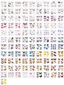 100 Pièces/ensemble Autocollants De Papillons Multicolores Vintage Dans Une Boîte, Adapté Pour Le Scrapbooking, Le Journal, Le Cahier, L'ordinateur Portable, Le Téléphone Portable, La Décoration D'intérieur - Multicolore - Voir 4