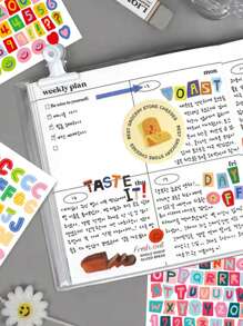 10pcs/Set Colorful Alphabet & Number Sticker For Diy Scrapbook Decoration, Water-Resistant With No Trace Back To School