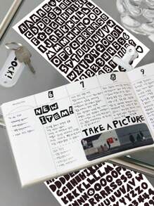 10pcs/Set Colorful Alphabet & Number Sticker For Diy Scrapbook Decoration, Water-Resistant With No Trace Back To School